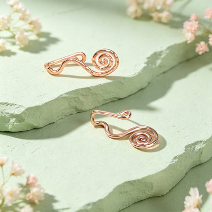 2pcs Delicate Rose Gold No Piercing Geometric Ear Cuffs Elegant Daily Jewellery-4