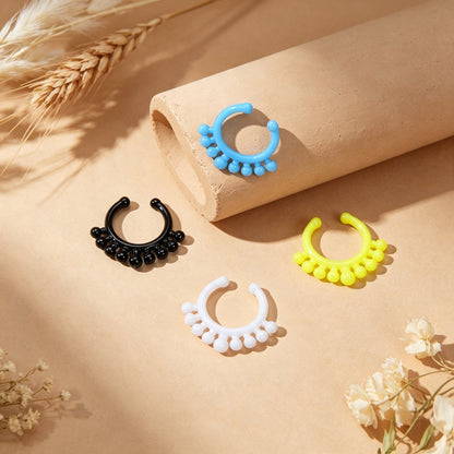 4pcs Y2K Colorful Ear Cuffs Non-Pierced Cartilage Ear Clips Punk Hip Hop Jewelry-3