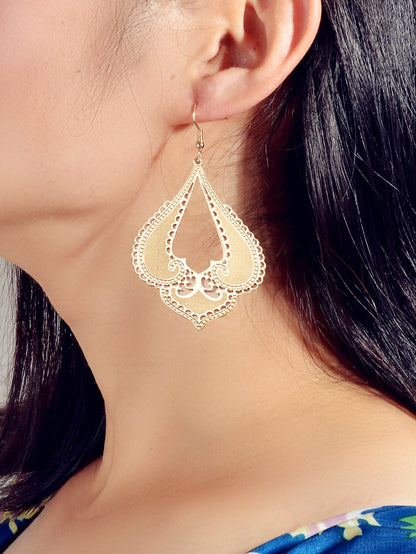 Retro Jewelry Gold Geometric Drop Chandelier Earring Wholesale Price Accessories-0