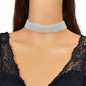 Sparkly Silver Wide Rhinestone Choker Necklace Festival Collar Neck Jewellery-0