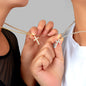 2 pcs Gold Silver Chain Rhinestone Cross Matching Necklace Lovers Couples Gift-0