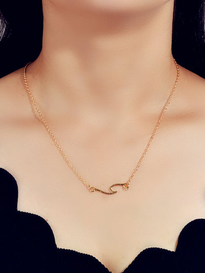Minimalist Gold Chain Geometric Pendant Necklace Collar Female Trendy Jewellery-0