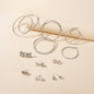 9 pairs Earrings set Rhinstone Ball Pearl Heart Bow Stud Gold Silver Hoop Jewelry-0