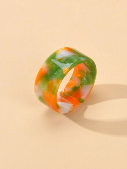 Transparent Acrylic Geometric Finger Chunky Ring Boho Chic Cuff Ring Band Gift-6