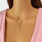 Sparkling Butterfly Pendant Y-Drop Necklace Tassel Clavicle Collar Women Jewelry-4