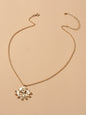 Gold Chain Carved Riding Horse Round Pendant Trendy Necklace Fashion Jewellery-0