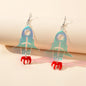 Designer Jewellery Multi-color Transparent Acrylic Rocket Dangle Trendy Earrings-0