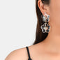Transparent Flower Chunky Resin Acrylic Big Statement Pierced Earrings for Party-0