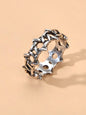 Hip Hop Punk Gothic Jewellery Antique Silver Geometric Finger Ring Women Band-0