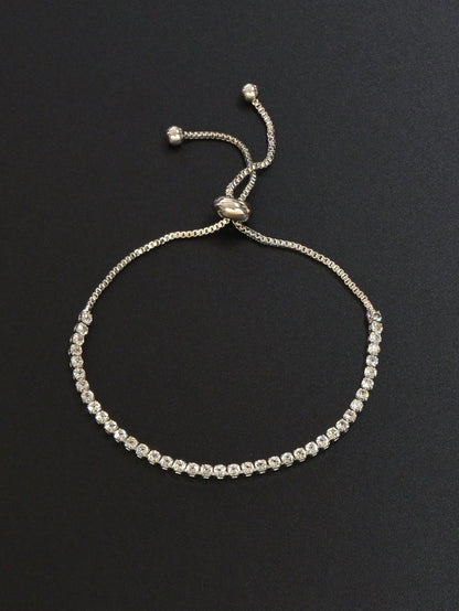 Adjustable Slider Bracelet with Diamonds Sparkle Shine Jewelry-1