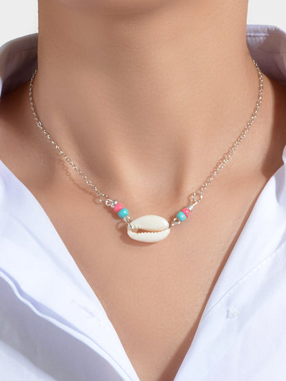 Summer Ocean Boho Chic Jewellery Handmade Beads Shell Pendant Ethnic Necklace-5