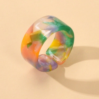 Transparent Acrylic Geometric Finger Chunky Ring Boho Chic Cuff Ring Band Gift-0