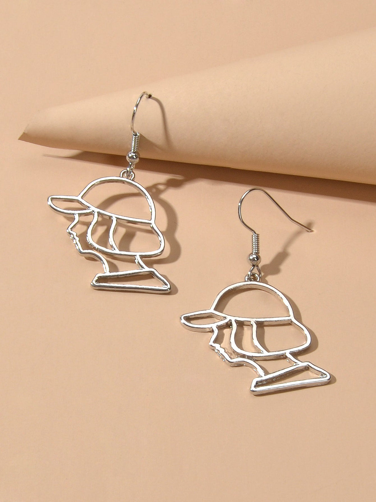 Metal Baseball Boy Grunge Rock Cool Earrings Abstract Art Gift Hollow Jewellery-6