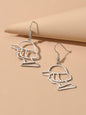 Metal Baseball Boy Grunge Rock Cool Earrings Abstract Art Gift Hollow Jewellery-6