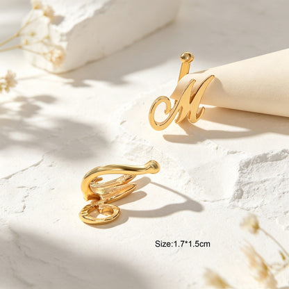 2 pcs Simple Gold Letter M Metal Ear Cuff Earrings Personality Ear Clip Gift-4