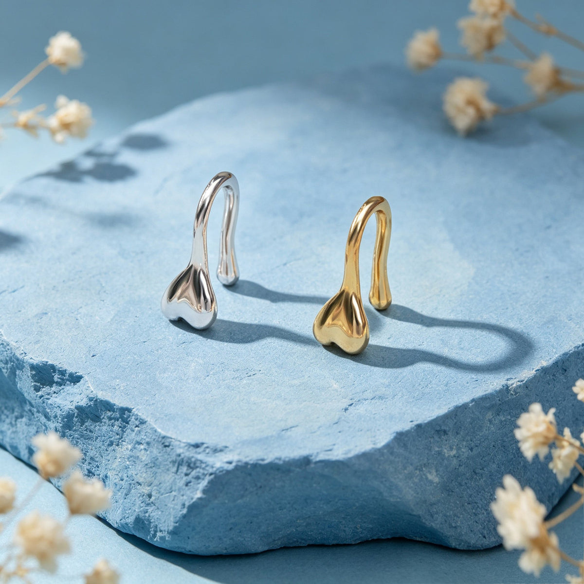 2pcs Tiny Cute Heart Clip On Earrings Non Pierced Ear Cuff Women Fashion Jewelry-4
