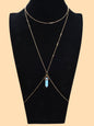 Bikini Beach Harness Beach Hexagonal Gemstone Waist Link Body Chain Belly Jewelry-0