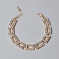 Textured Full Simulated Cubic Zirconia Silver Chain Collection Tennis Bracelets-0