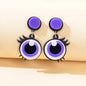 Cute Purple Eye Earrings Acrylic Cartoon Novelty Trendy Lightweight Drop Stud-0
