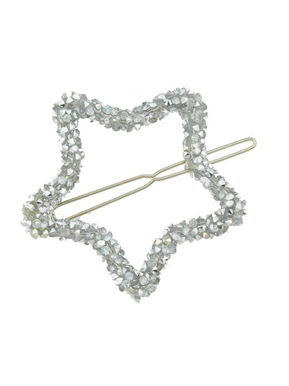 Luxurious Hair Accessories Headwear Rhinestone Silver Star Hairgrips Hair Clips-3