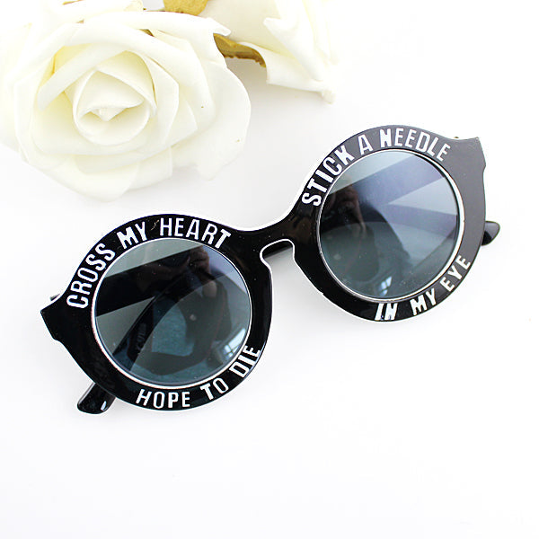 Chic White Accent Black Frame Sunglasses Trendy Sunnies Gift-1