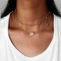 Boho Chic Double layer Gold Chain Round Charm Necklace Fashion Women Accessories-0