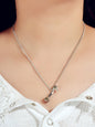 Party Decoration Silver Chain Dumbbell Charm Necklace Minimalist Punk Jewellery-0