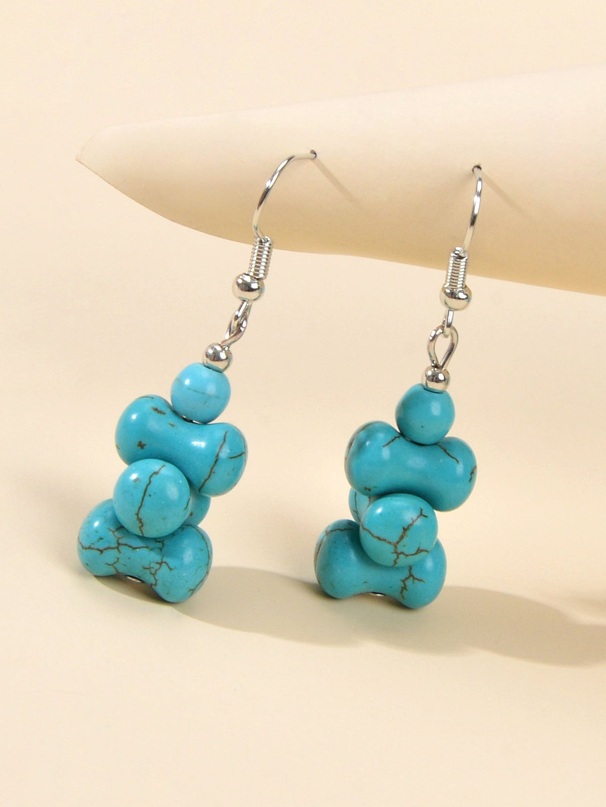 Ethnic American Jewellery Turquoise Geometric Dangle Bohemian Female Earrings-0