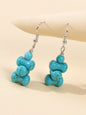 Ethnic American Jewellery Turquoise Geometric Dangle Bohemian Female Earrings-0
