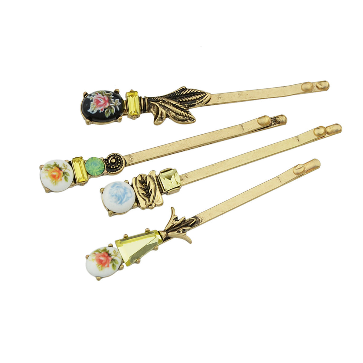 AU Post Hair Accessories 4pcs Antique Flower Hairgrips Hair Clips Hair Barrettes-0