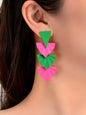 Y2k Style Candy Color Geometric Sector Triangle Stud Earrings Girl Party Jewelry-0