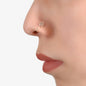 Nose Cuff Fake Helix Non Piercing Ring Rhinestone Decor Flower Body Jewellery-3