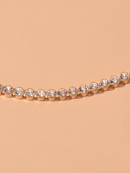 Luxury Full Rhinestone Tennis Bracelet Girl Bling Crystal Wedding Party Jewelry-3