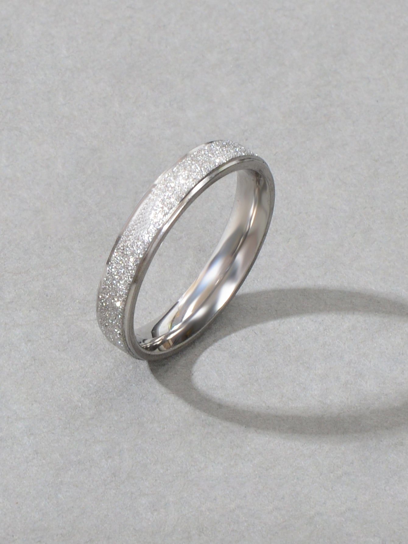 Anniversary Wedding Jewellery Stainless Steel Gold Silver Ring Women Finger Band-0