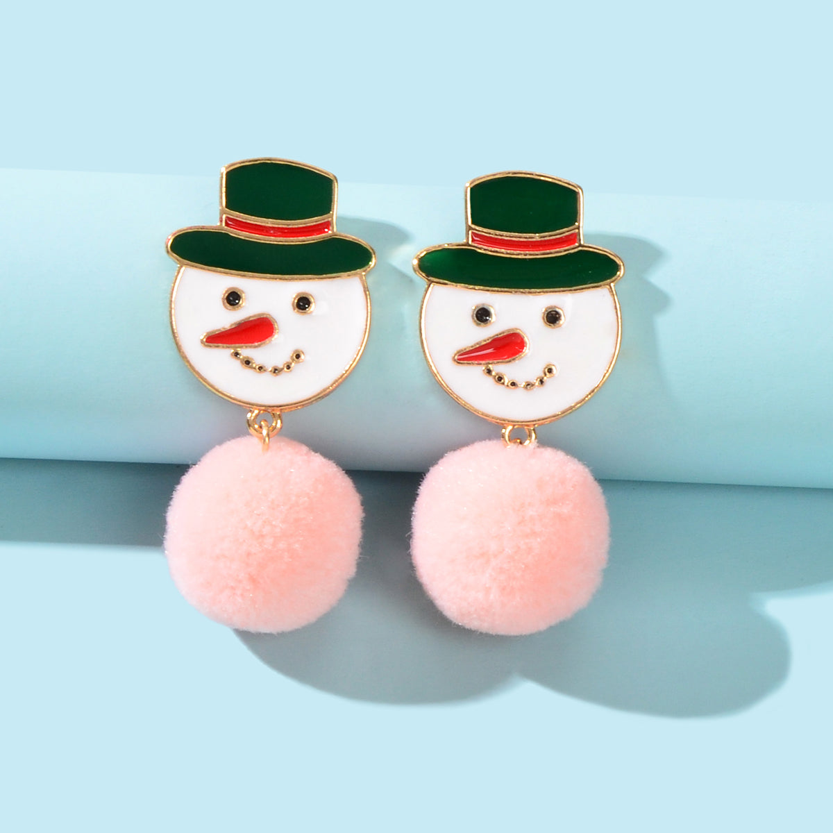 Novelty Snowman Earrings Colourful Christmas Dangle Stud Jewellery Party Gift-0