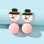 Novelty Snowman Earrings Colourful Christmas Dangle Stud Jewellery Party Gift-0