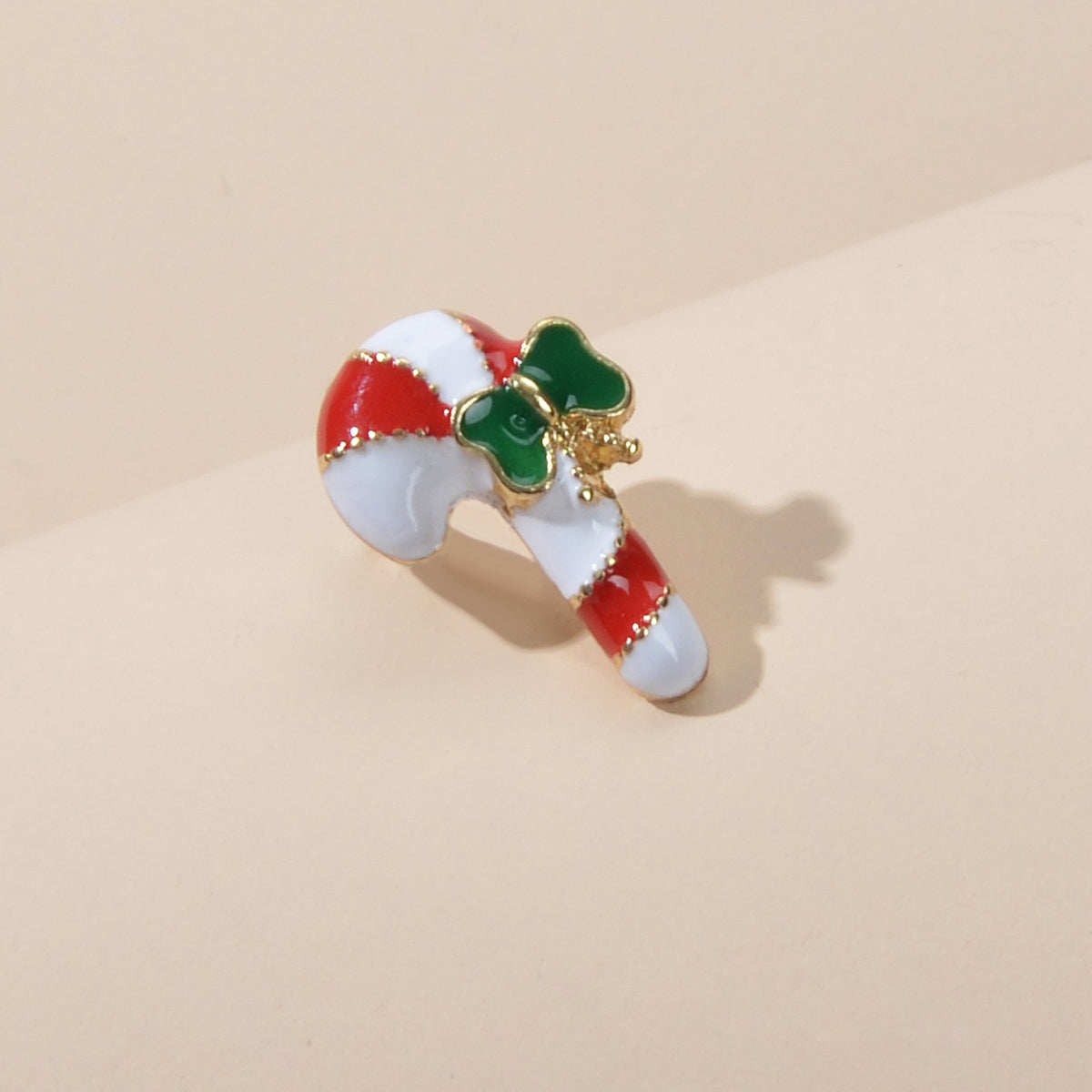 1pc Christmas Jewelry Festival Multi-colored Crutch Bow Holiday Earring Eac Cuff-0