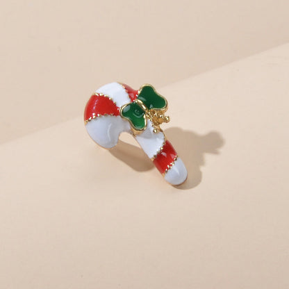 1pc Christmas Jewelry Festival Multi-colored Crutch Bow Holiday Earring Eac Cuff-0
