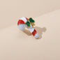 1pc Christmas Jewelry Festival Multi-colored Crutch Bow Holiday Earring Eac Cuff-0