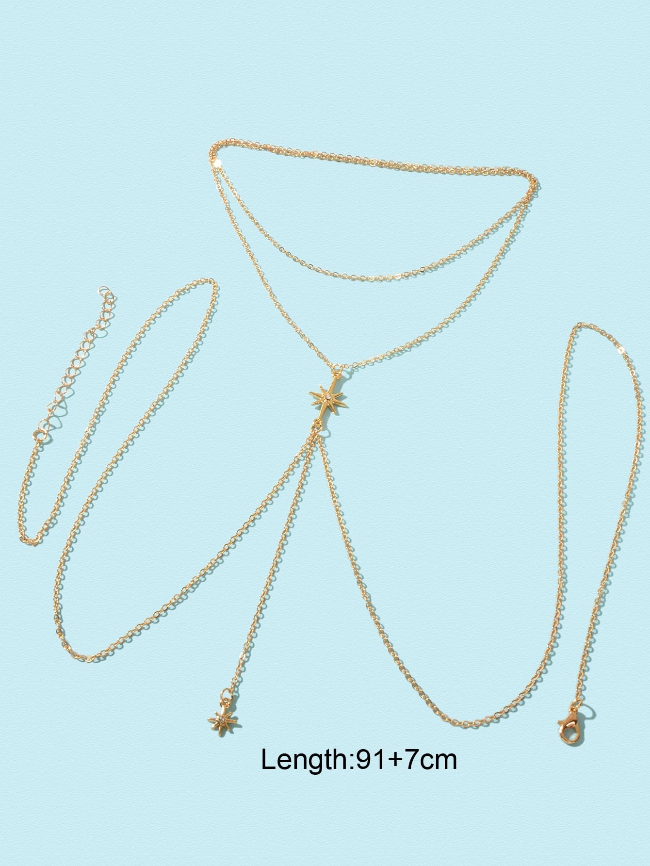 Star Pendant Body Chain - Sparkling Celestial Waist Jewelry-1