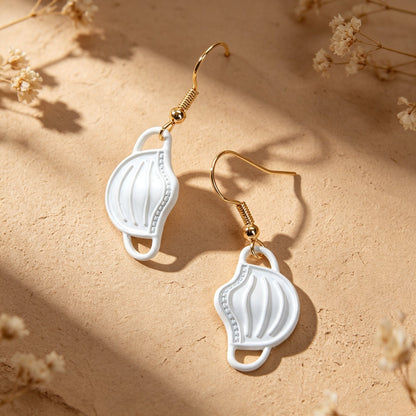 Cute Mask Resin Dangle Earrings Funny Medical Theme Jewelry Nurse Day Cosplay Accessories-4