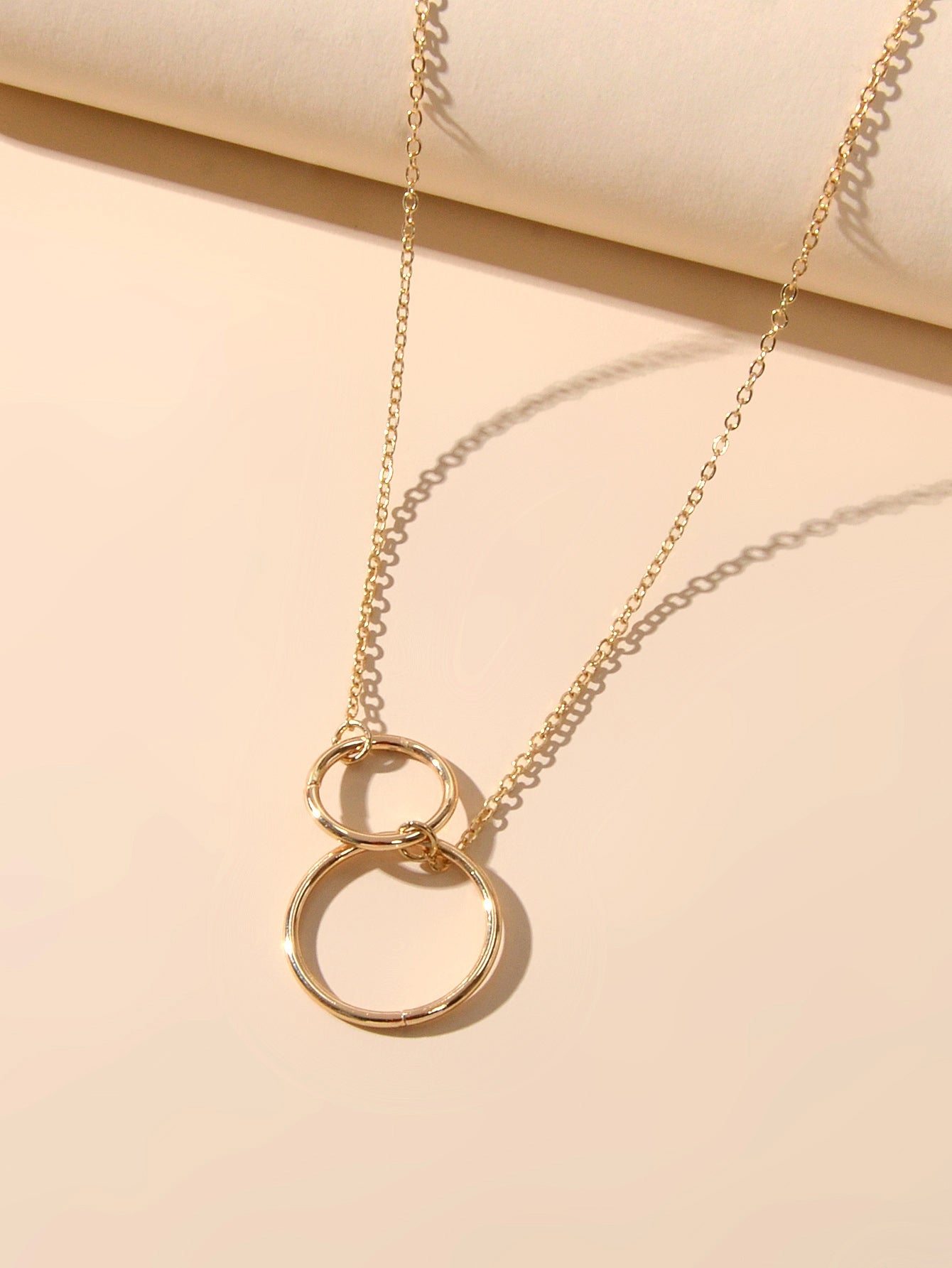 Minimalist Women Accessories Gold Silver Chain Circle Pendant Necklace for Party-1