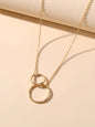 Minimalist Women Accessories Gold Silver Chain Circle Pendant Necklace for Party-1