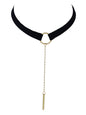 Gothic Punk 90s Black Leather Choker Bar Tattoo Choker Necklace Grunge Collar-5