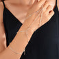 Punk Silver Multi-layer Beads Chain Slave Bracelet with Finger Hip Hop Jewellery-0