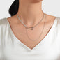 Designer Stylish Accessory Multiple Multi-layer Silver Chain Pin Charm Necklace-0