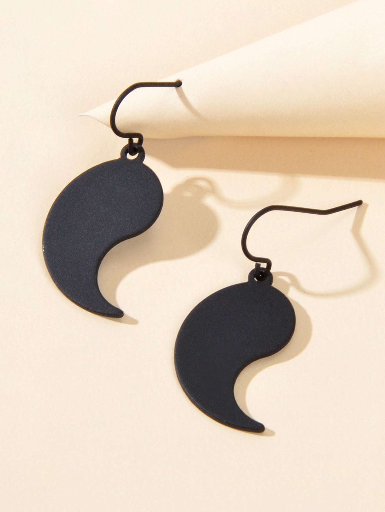 Punk Jewelry Statement Black Metal Abstract Geometric Dangle Earrings for Women-0