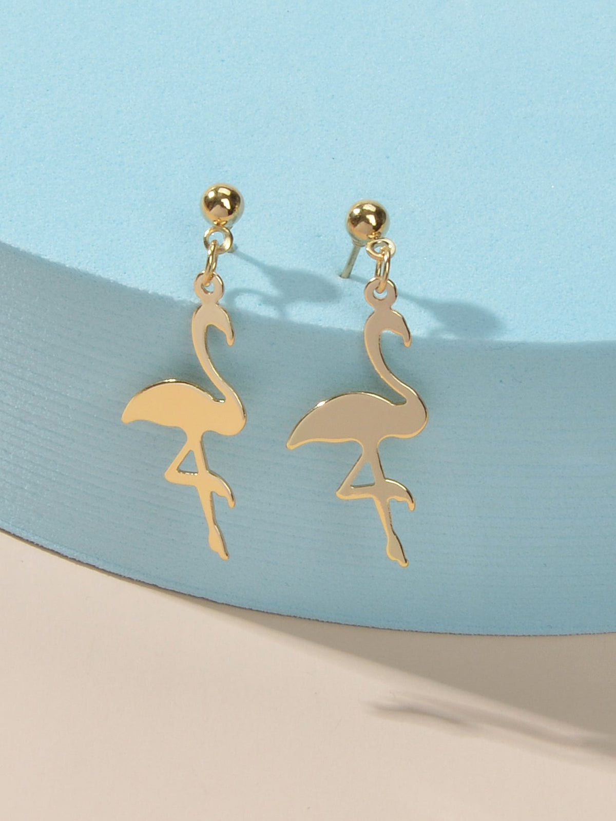 Funny Metal Minimalist Flamingo Dangle Lightweight Designer Jewellery Earrings-0