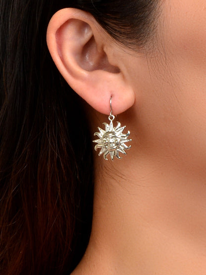 Gold Sun Drop Earrings Wholesale Price Women Teens Accessories Textured Jewelry-5