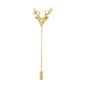 Christmas Reindeer Brooch Elk Deer Head Pins Gold Silver Animal Antlers Long Pin-4